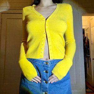 & Other Stories Fitted Bright Yellow Cardigan